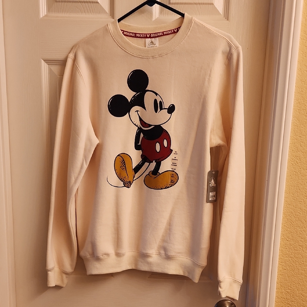 Disney Cream and Red Mickey Mouse Pullover